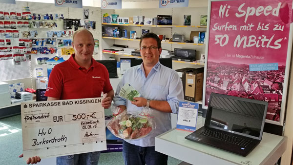 500 EUR Spende an die Helfer vor Ort