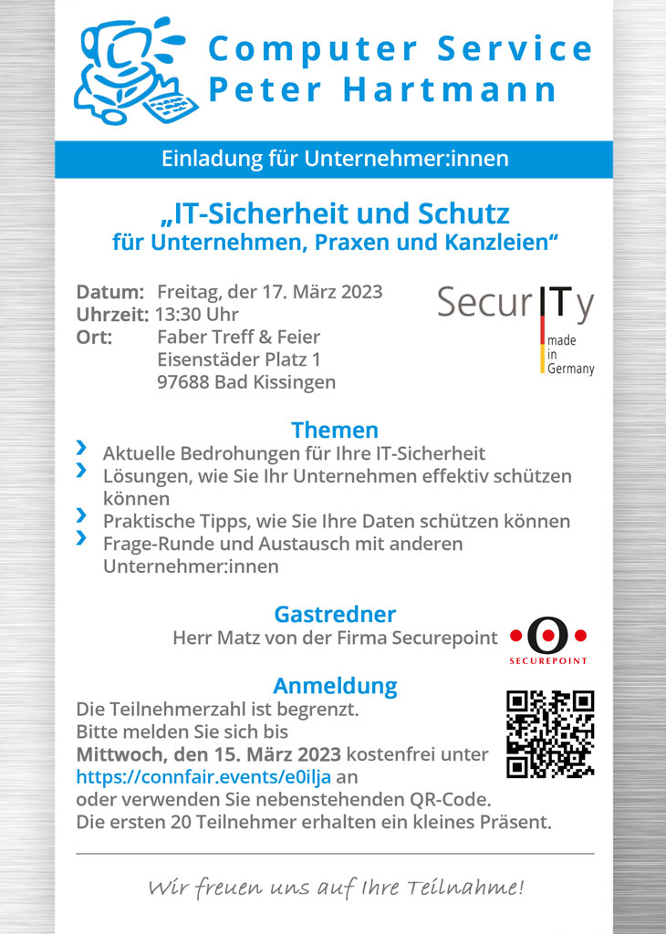 Informationsnachmittag fr Unternehmer zum Thema "IT-Sicherheit und Schutz"